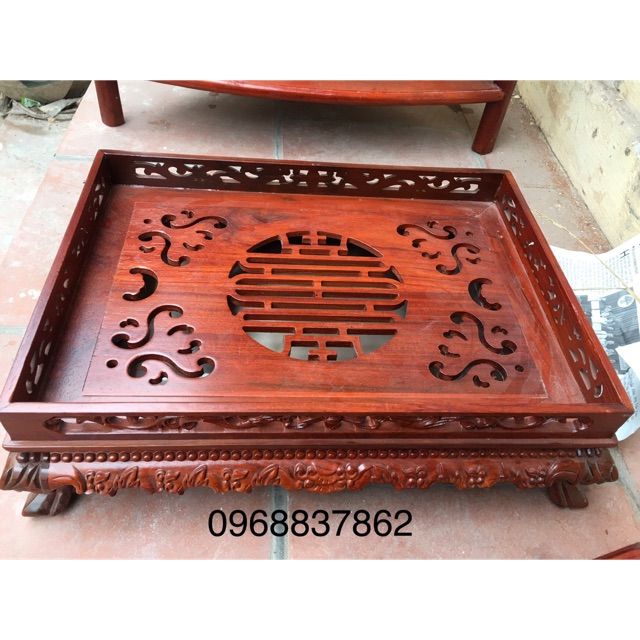 Khay gỗ hoa văn