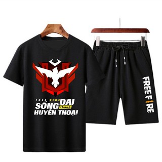 NEW Bộ Quần Áo Free Fire Màu Đen Logo Rank Huyền Thoại Cực Chất Hot Trend 2021