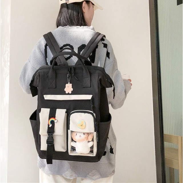 Balo ulzzang đi học nam nữ chống thấm dáng vuông siêu chất BAG U VUP24