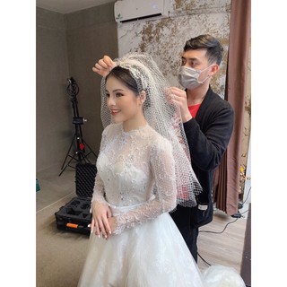 voan lưới cô dâu
