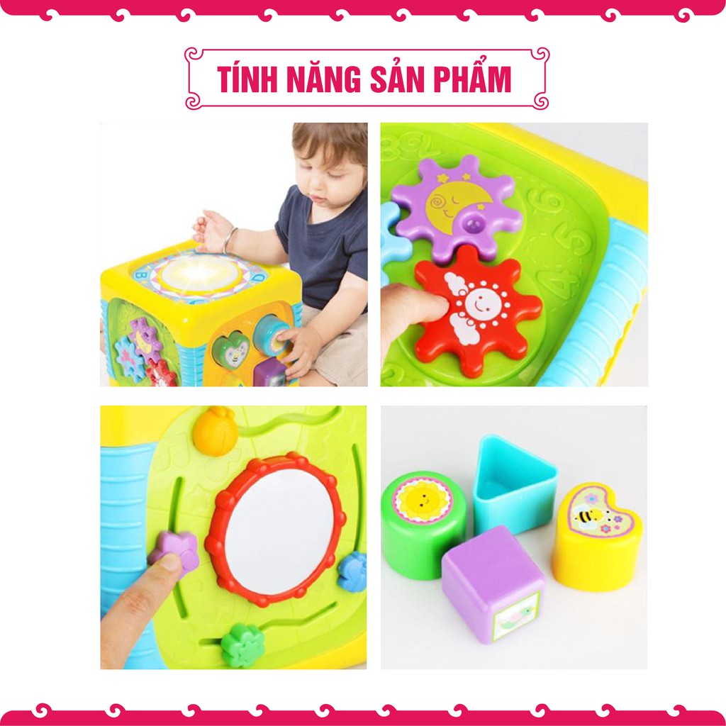 Hộp đồ chơi đa năng - Hộp âm nhạc, thả hình khối - hình lục giác Winfun 0741 - Đồ chơi giáo dục