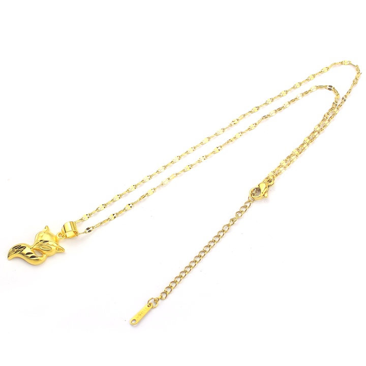 Dây chuyền nữ titan hồ ly màu vàng sang trọng và may mắn trong tình yêu