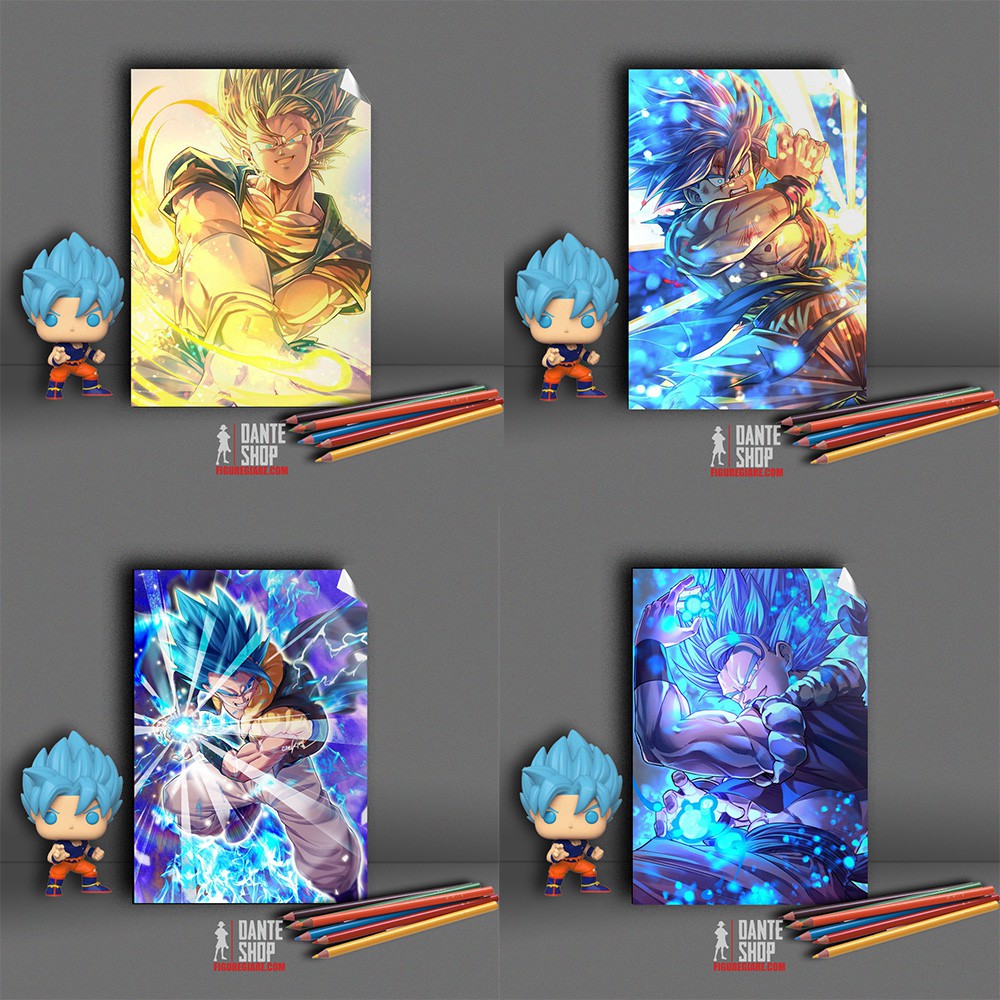 Poster A5 Dragon ball Chất Liệu Decan Phủ Bóng Chống Thấm Nước  - Tặng khi mua mô hình Dragon ball