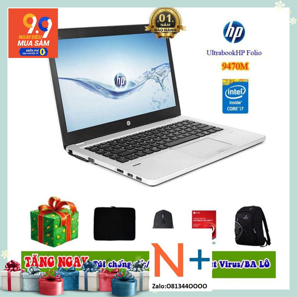 Laptop HP Folio 9470m core i5 ram 8G/HDD1000G