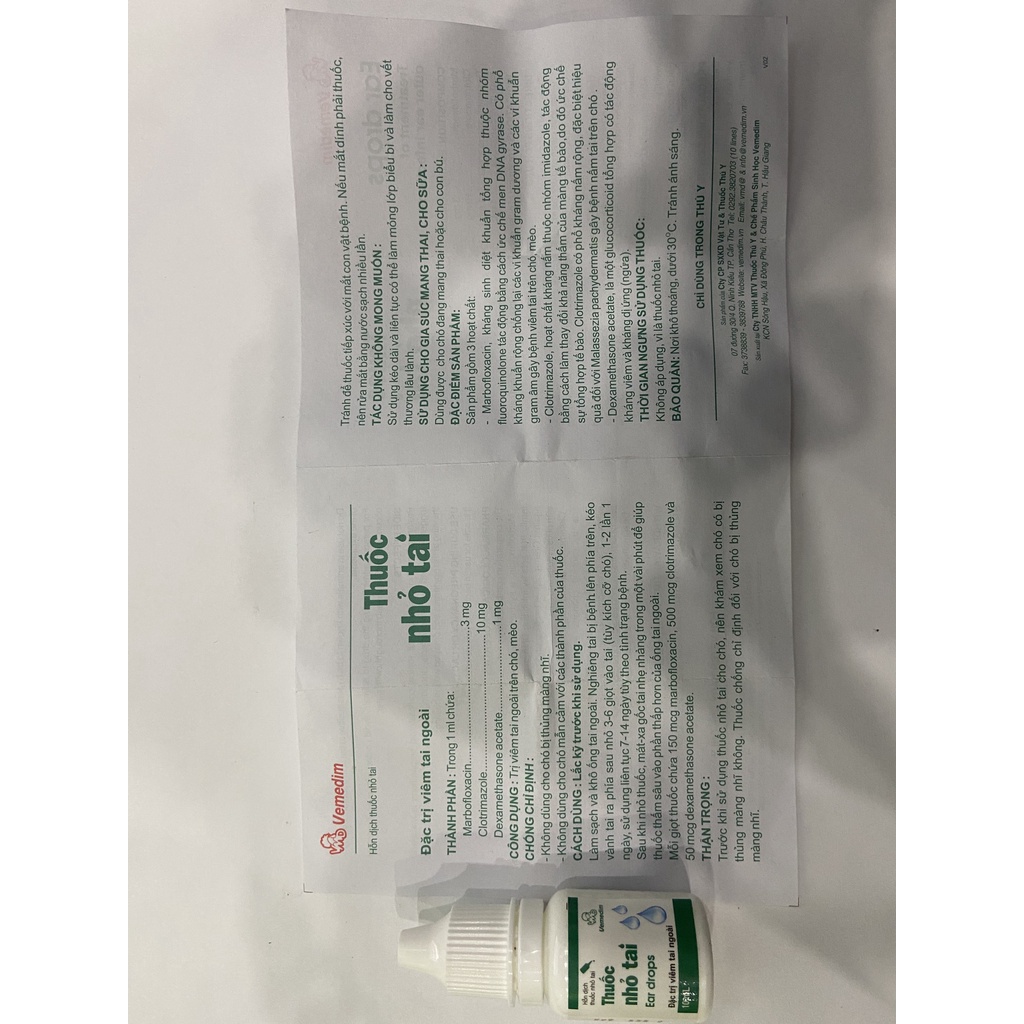 Thuốc Nhỏ Tai Cho Cho Chó Mèo, Thuốc Điều Trị Viêm Tai Ngoài EAR DROPS  - 10 ML
