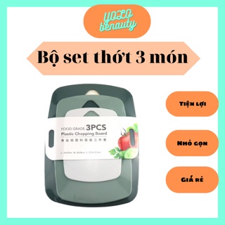 Set 3 Thớt Nhựa Kháng Khuẩn Nhiều màu Hàng Cao Cấp