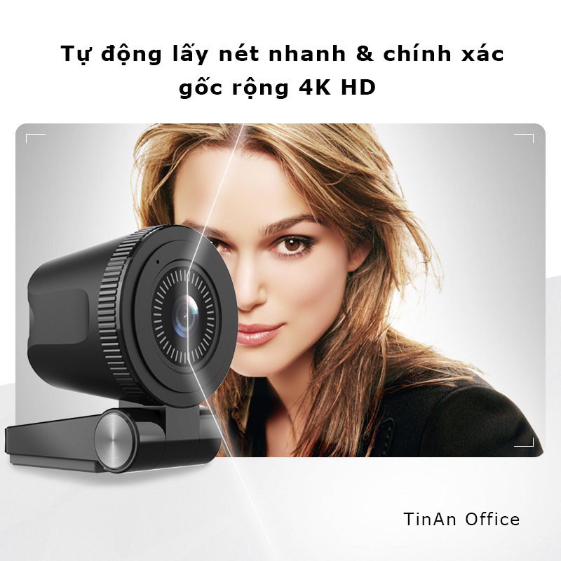 [ 4K 30fps/ Mic] Webcam Lấy Nét Tự Động, Tốc Độ Siêu Cao 30fps, 4K,Camera USB Góc Nhìn Siêu Rộng, Cho Máy Tính, Macbook