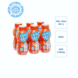 Lốc 6 chai sữa chua uống Fristi 80ml (Vị Dâu, Nho, Cam, Táo, Đào)