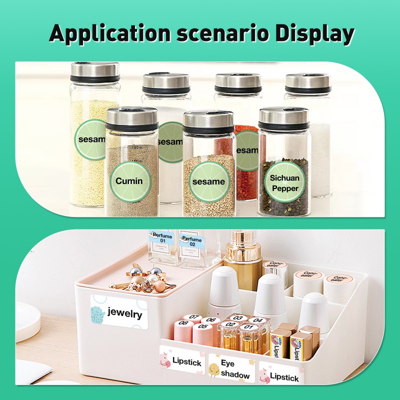 Cuộn giấy dán nhãn in nhiệt NIIMBOT B21/ B3S tự dính chống thấm nước nhiều mẫu tùy chọn