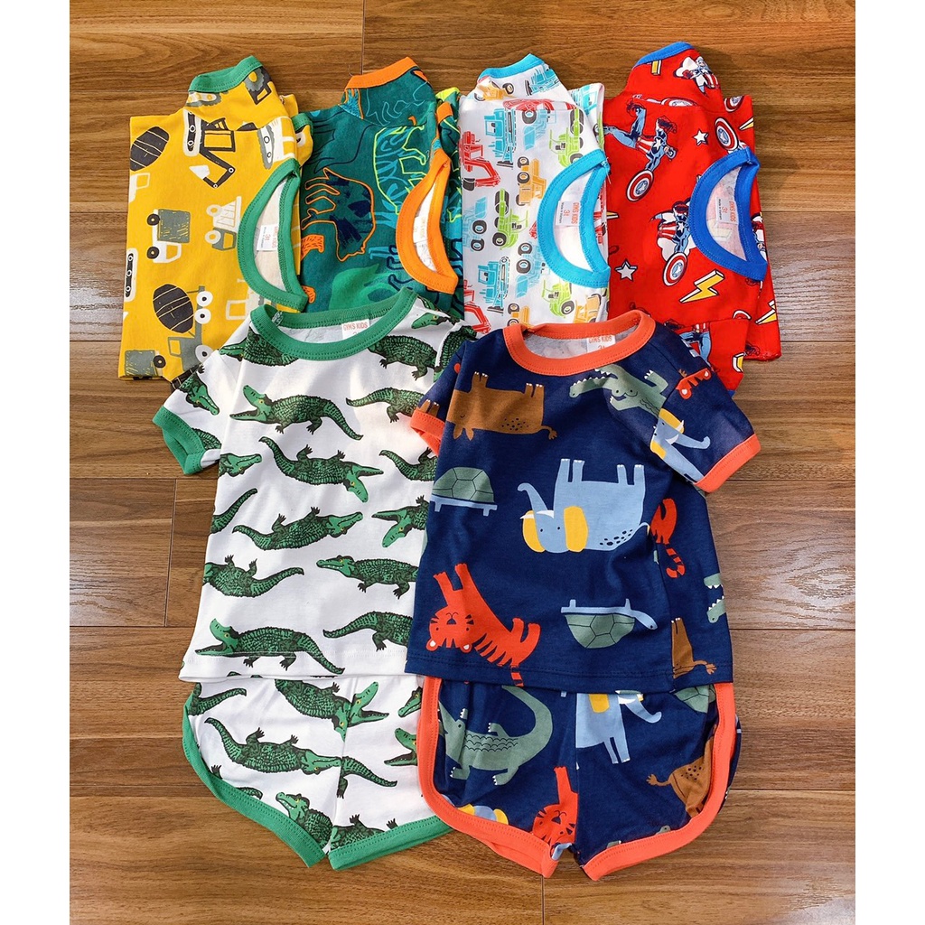 Bộ bé trai cộc tay Hè 2022 chất Cotton bozip mềm mịn, co giãn thấm hút mồ hôi tốt - cho bé 10-17kg-Minkids