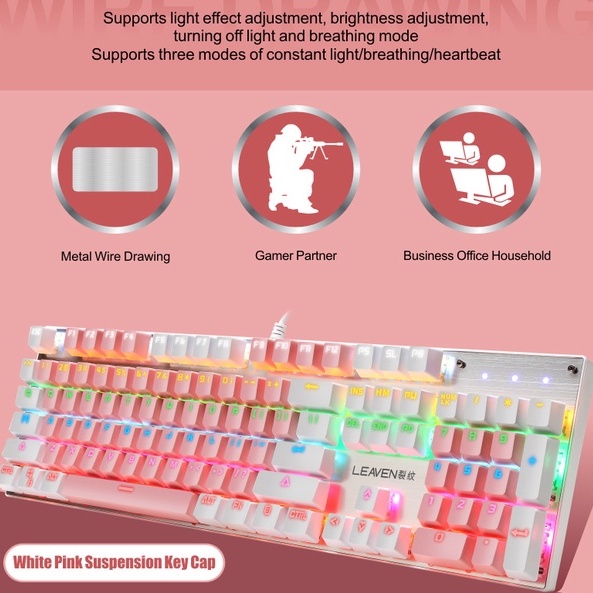 Bàn phím cơ gaming K066 Pro bản cao cấp 2022, Full size blue switch có Led RGB siêu đẹp, bàn phím máy tính K660