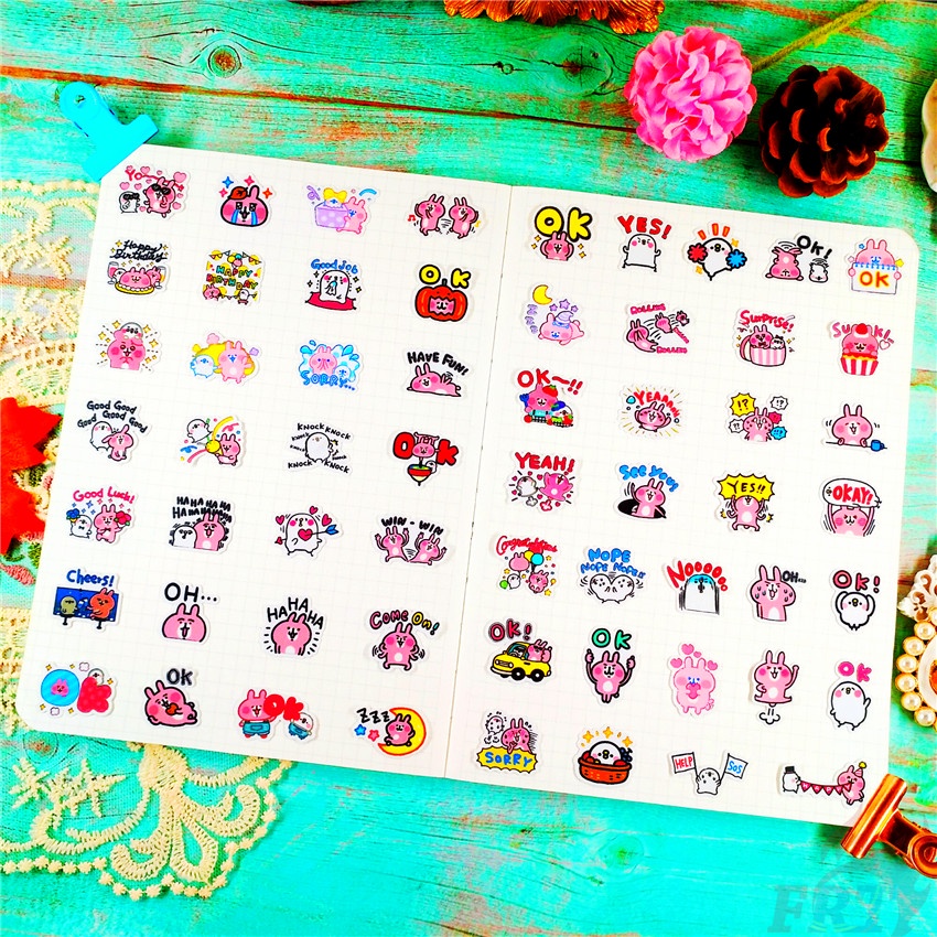 ★★★ Kanahei Q-4 Mini Diary Manual Stickers ★★★ 60Pcs/Set DIY Fashion Scrapbooks Album Decor Decals Stickers（Size: 2~3cm）