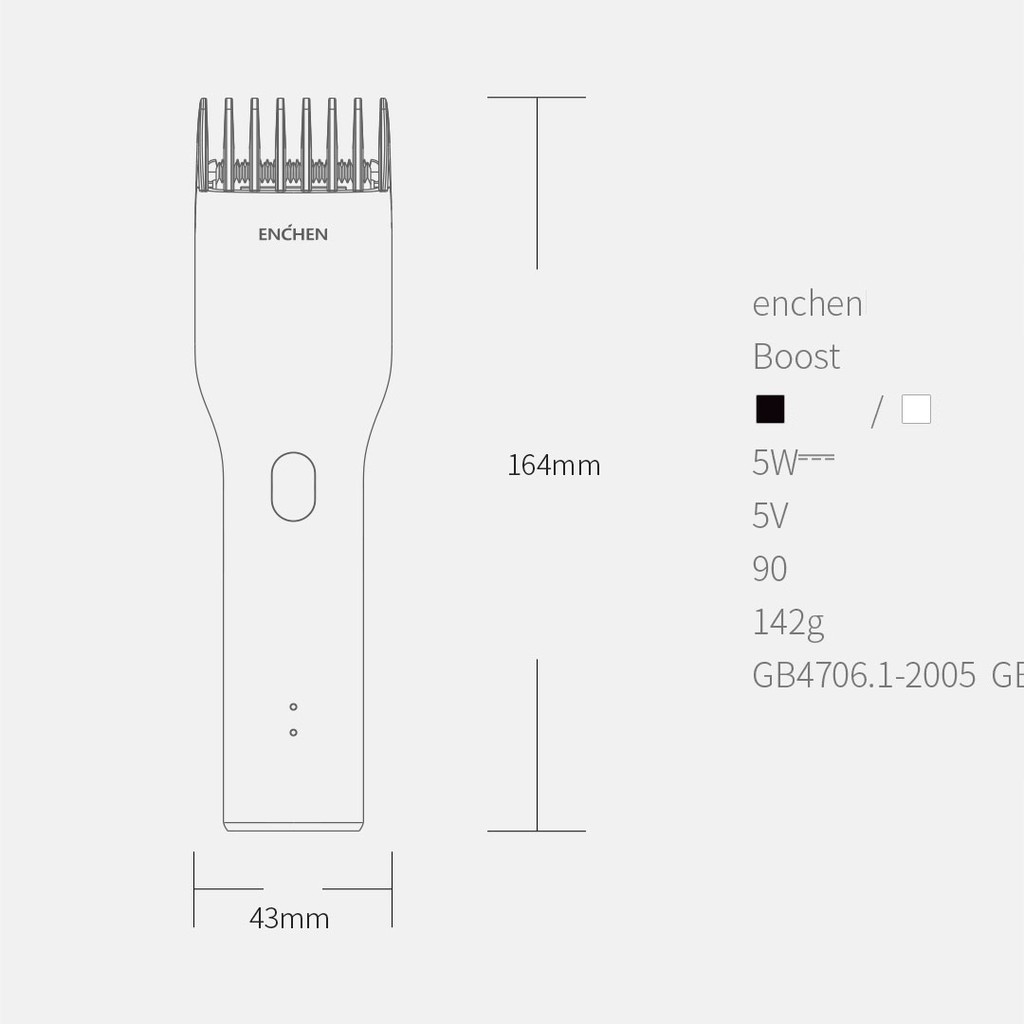 [SẴN BÁN] Tông đơ cắt tóc Xiaomi Enchen, Lưỡi gốm, Cữ an toàn, Dùng cho gia đình và trẻ em