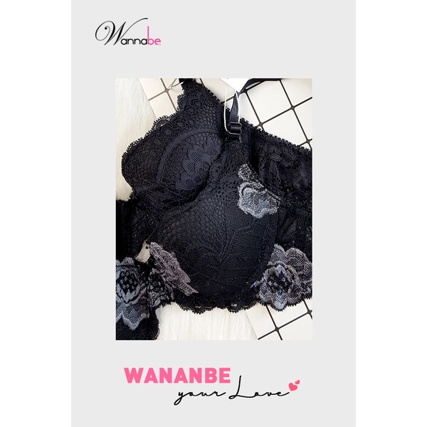 Áo ngực mút vừa wannabe anr16 chất liêu ren hoa cao cấp co giãn thoải mái