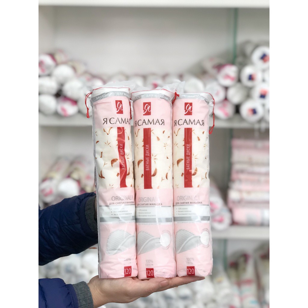 120 miếng 100% cotton Bông tẩy trang Nga -  Ya Samaya Cotton Pads