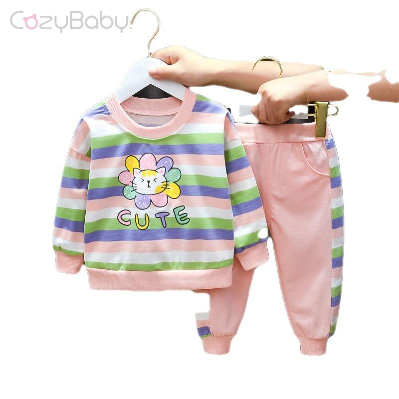 Bộ Đồ Thời Trang Xuân Thu Xinh Xắn Dành Cho Bé Gái 1-3 Tuổi 0-2 Tuổi
