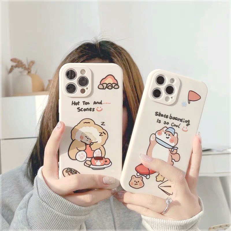 Ốp Lưng Iphne Cạnh Vuông Shiba Bé Dễ Thương 7plus/8/8plus/x/xs/xs max/11/11pro/11 promax/12 /12pro/12 pro max