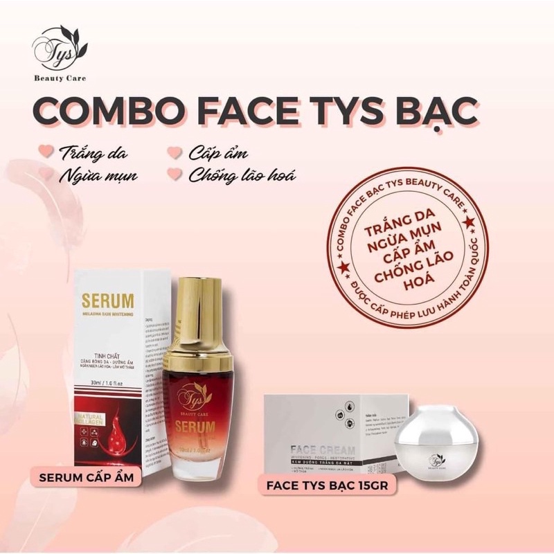 Combo SERUM FACE TYS BẠC (face nhỏ 15gam)