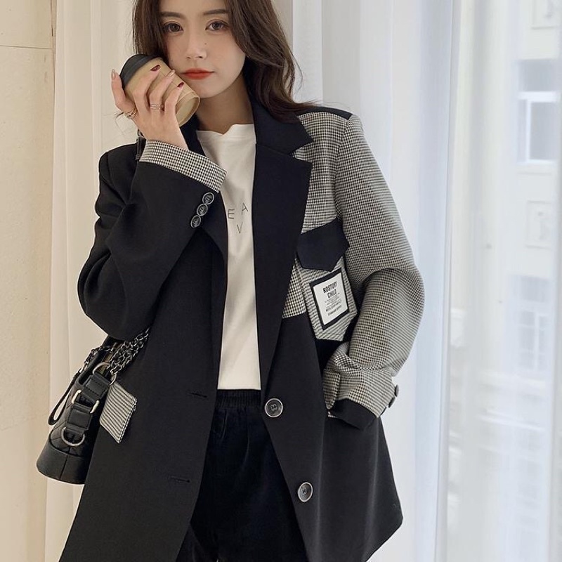 Áo Khoác Blazer Nữ Dáng Suông Rộng Phong Cách Hàn Quốc Mẫu Mới Mã RB055A