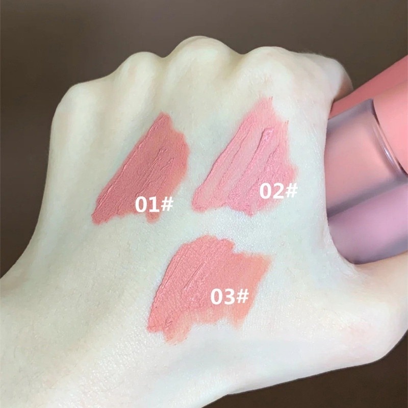 Phấn Má Hồng Dạng Lỏng 3 Màu Nhung Lì Lâu Trôi Tự Nhiên Không Thấm Nước Và Mồ Hôi Không Phai Màu