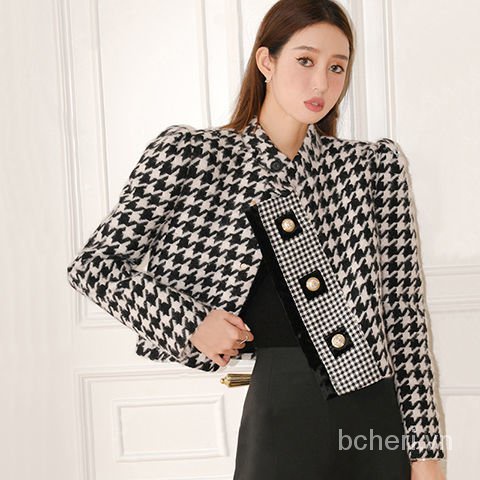 áo khoác dạ nữ dáng ngắn cài khuy cổ điển sang trọng thanh lịch thu đông 2021 | BigBuy360 - bigbuy360.vn