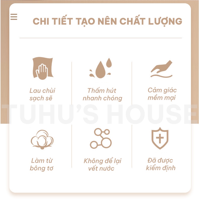 Khăn Lau Bếp Đa Năng, Khăn Lau Tay Nhà Bếp Siêu Thấm 2 Mặt Kháng Khuẩn