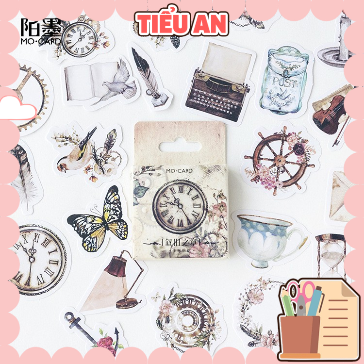 Bộ sticker/ Hình dán Họa Tiết Cổ Điển