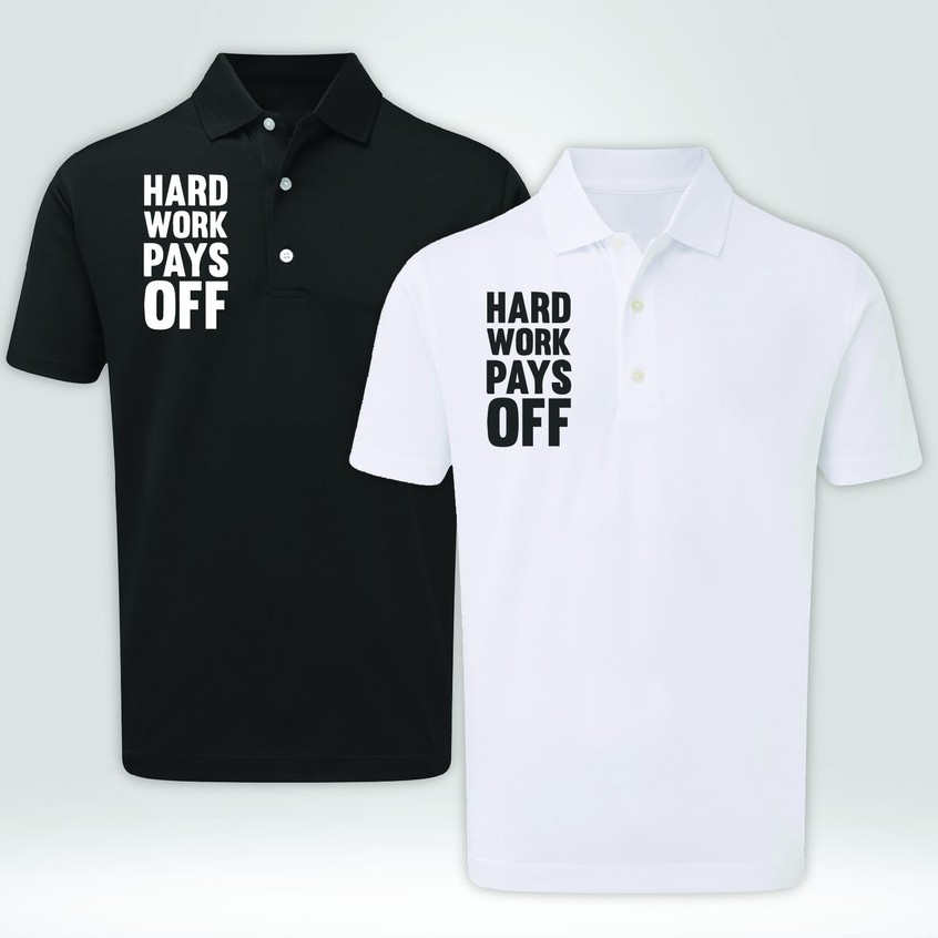 [Free Ship - Hàng Chất Lượng] Áo Thun Polo Cố Bẻ Nam Mẫu Mới Hard Work Pay's Off Cotton Co Giãn 4 Ch
