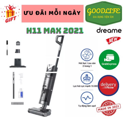 💥HOT 2022 💥Dreame H11 Max (Giọng nói TA ) máy hút bụi chà sàn hút nước tự giặt giẻ, máy làm sạch siêu tiện lợi
