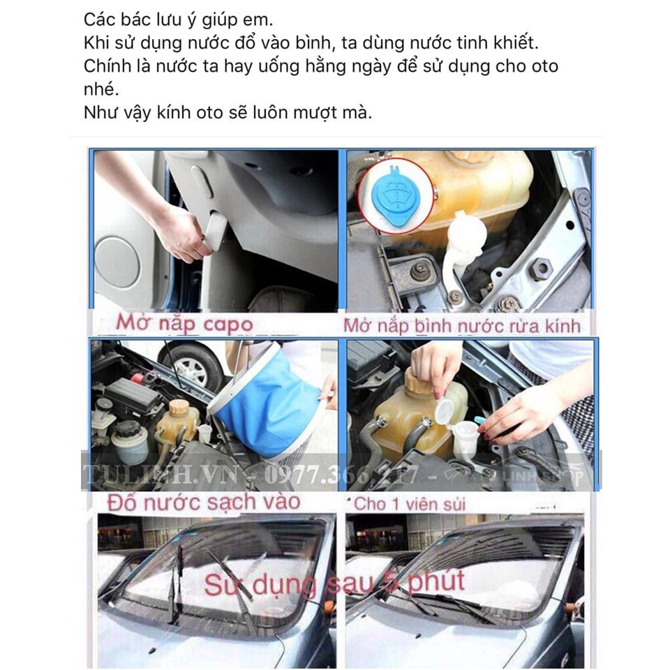 Viên sủi rửa kính ô tô MINH DƯƠNG (YANG) tẩy sạch kính tạo hiệu ứng lá sen