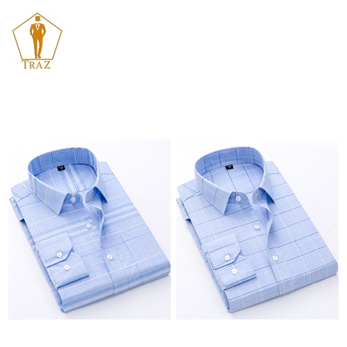 Áo Sơ Mi Nam Họa Tiết Karo Trung Niên TRAZ Dài, Ngắn Tay Vải Cotton
