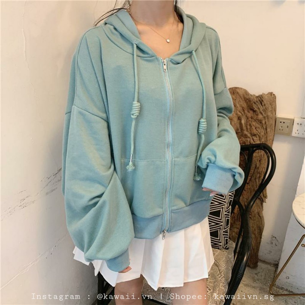 [Có sẵn] Áo khoác form rộng chà bá- Oversized Jacket 3 màu Kawaii.vn (Ảnh thật tớ tự chụp)