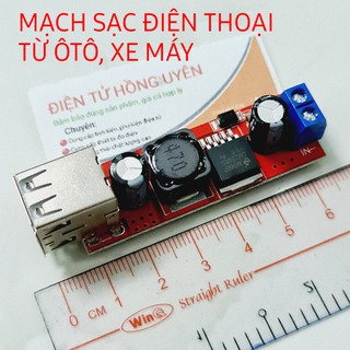 Mạch sạc điện thoại từ ô tô, xe máy. Mạch buck hạ áp từ 12v-24v xuống 5v sạc điện thoại. Dòng sạc 3 Ampe (Sạc nhanh)