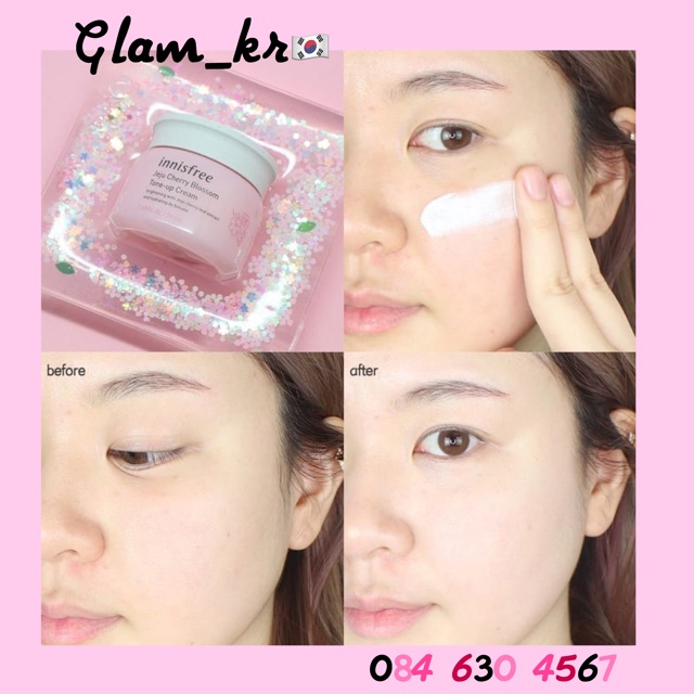 Sample Innisfree kem dưỡng trắng / ẩm nâng tone Jeju cherry blossom Tone up / Jelly Cream | BigBuy360 - bigbuy360.vn