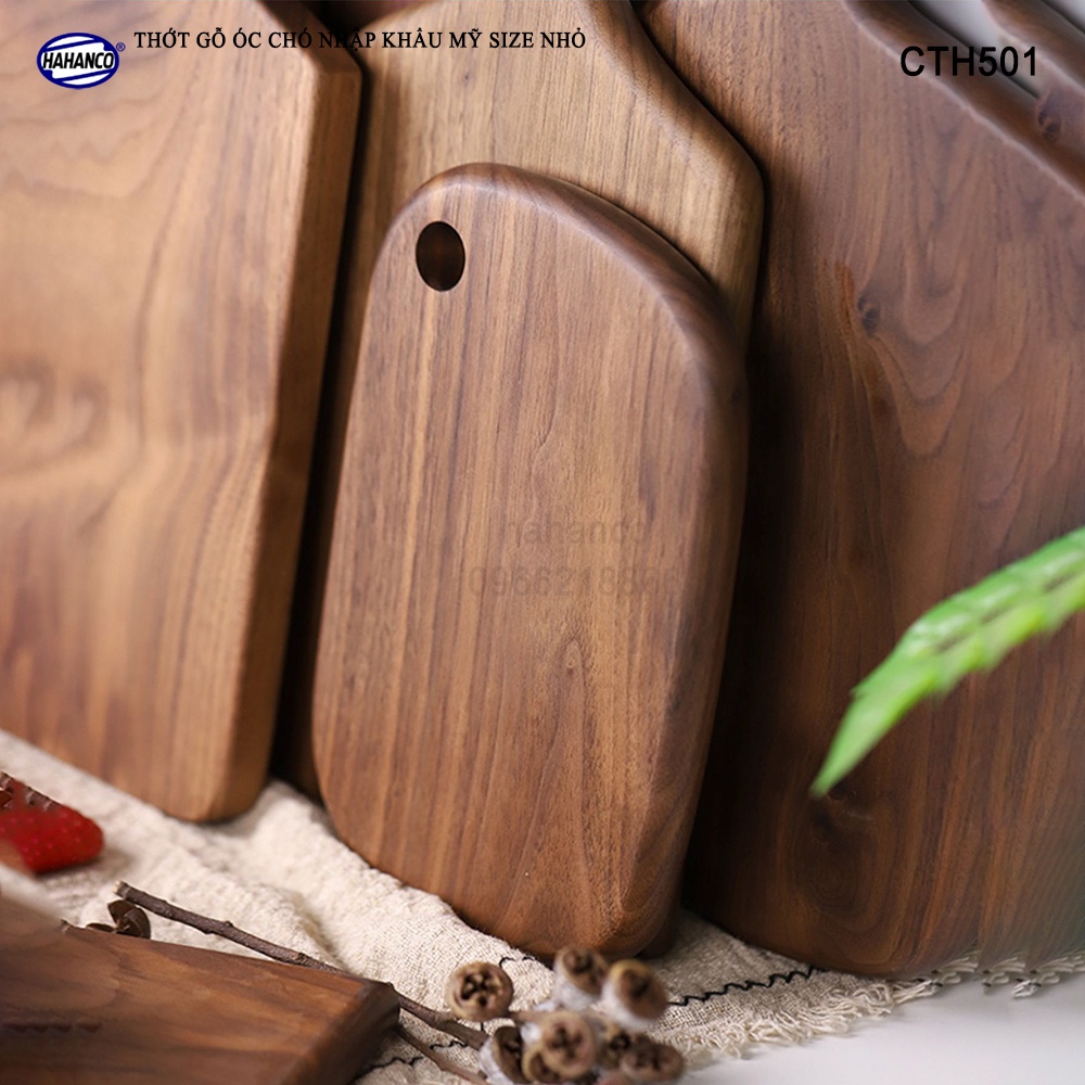Thớt cỡ nhỏ gỗ óc chó nhập khẩu Mỹ - khay bánh mì/trái cây tráng miệng/bít tết- CTH501