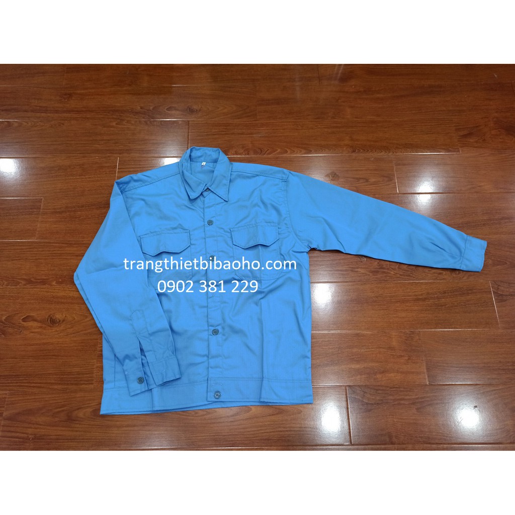 Áo bảo hộ, áo đồng phục công nhân tay dài vải si thoáng mát