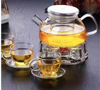 Bộ ấm chén thuỷ tinh 600ml (không kèm khay)
