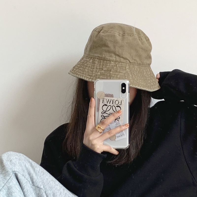 Mũ denim có vành chống nắng thời trang Hàn Quốc vintage