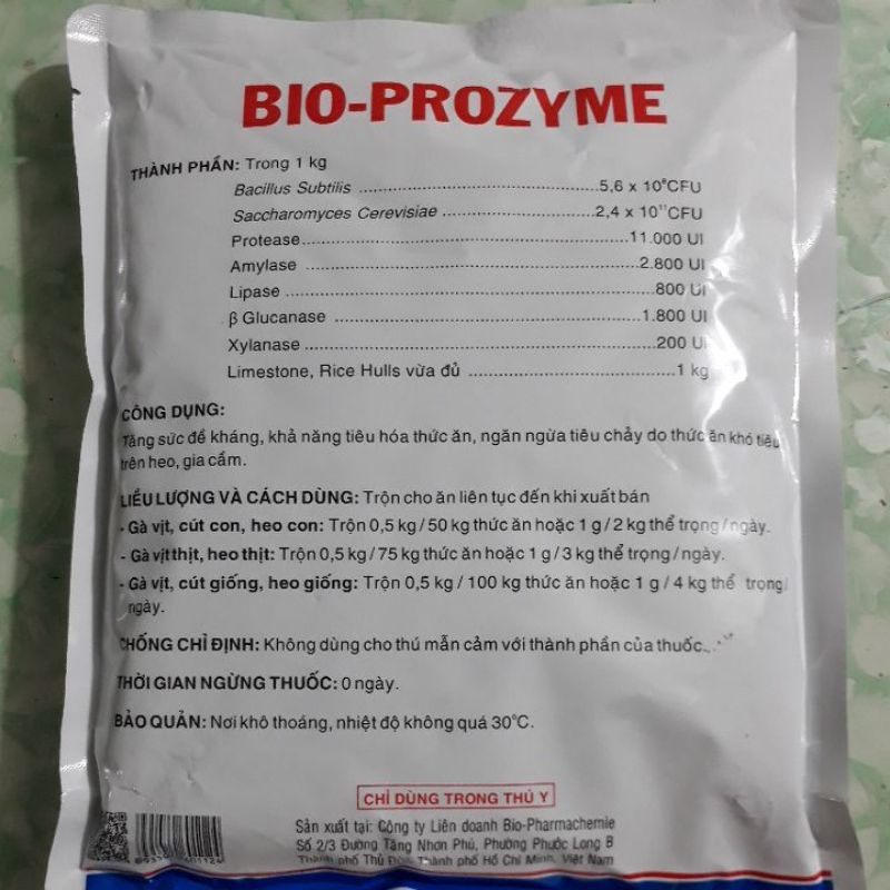 1kg Bio Prozyme - men tiêu hóa và men vi sinh phòng ngừa tiêu chảy, tăng khả năng tiêu hóa cho gà, vịt, lợn