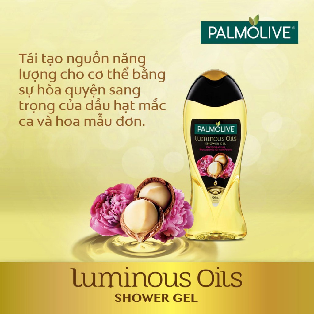 [Mã FMCGCO5 giảm 8% đơn 250K] Sữa tắm tinh dầu dưỡng ẩm Palmolive Luminous Oils thiên nhiên 400ml