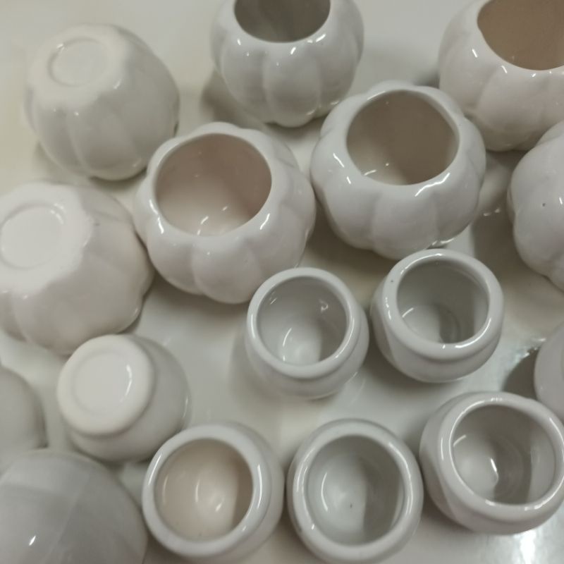 Chậu sứ trồng cây, trồng hoa, chậu sứ hình trái cà mini
