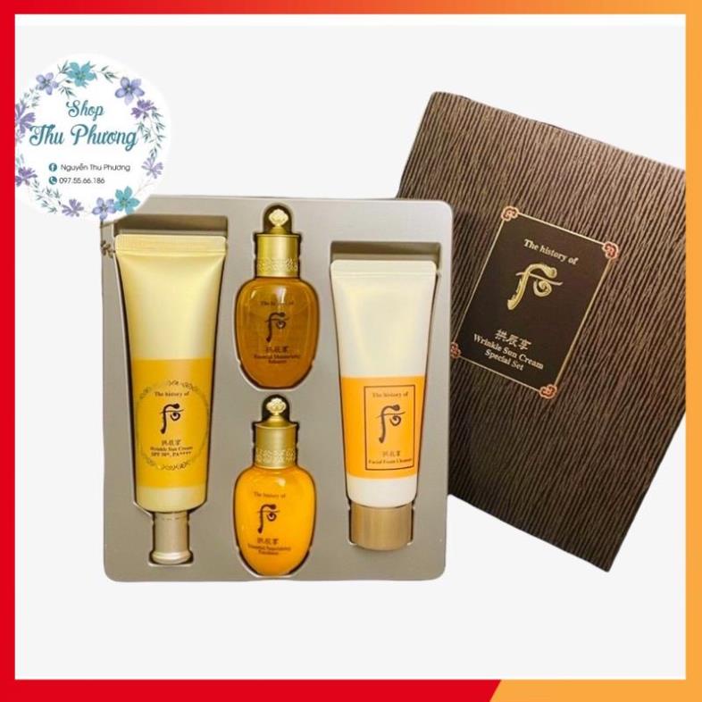 Set kem chống nắng chống nhăn whoo vàng 50ml
