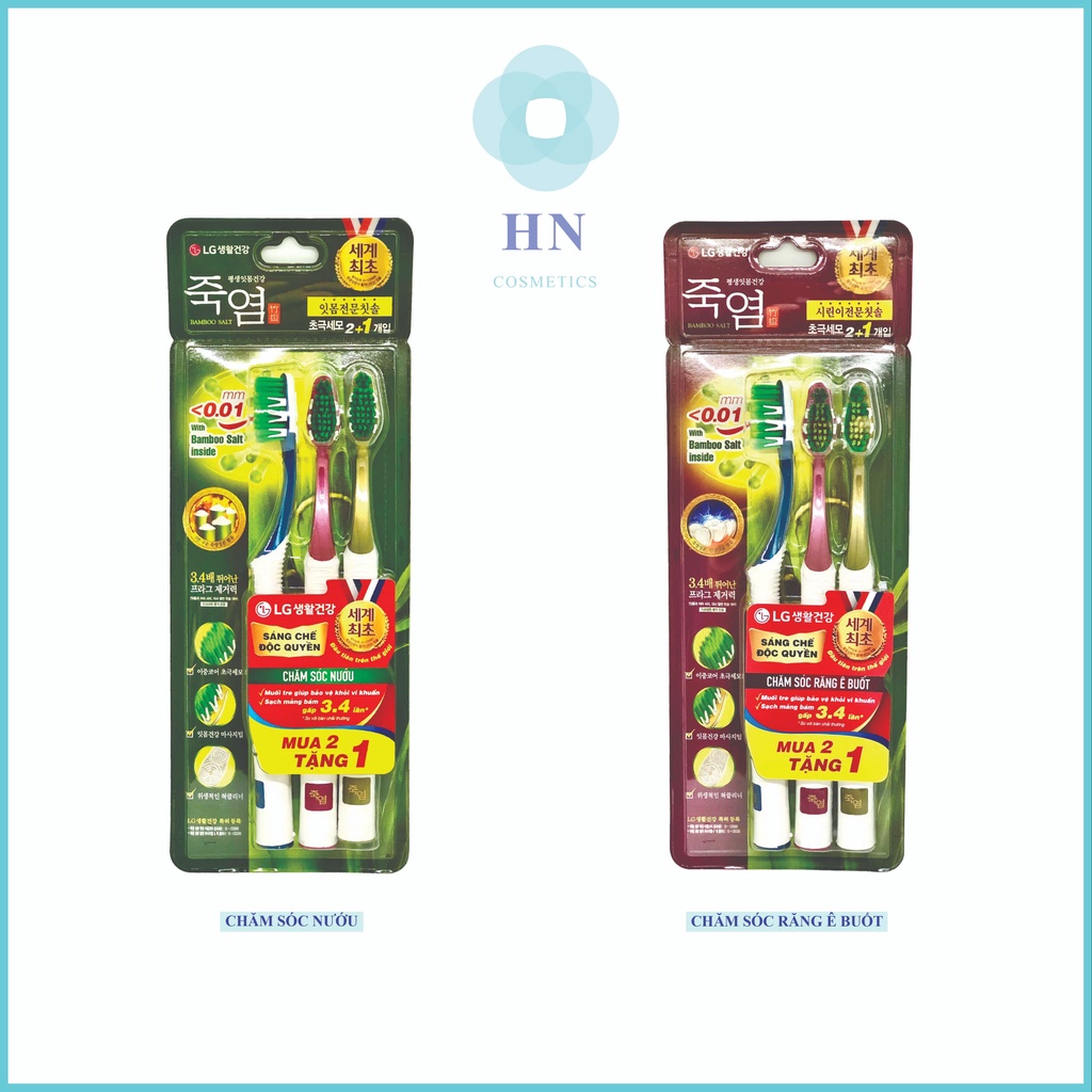 Bàn chải đánh răng Bamboo Salt Vỉ 2+1