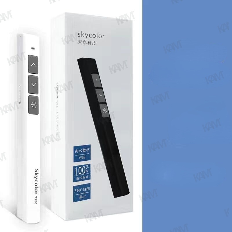 Máy thuyết trình không dây Kam có thể sạc lại 2.4GHz với chuột không khí Trượt nguồn Điện áp Điều khiển từ xa Bút điều khiển màu đỏ Laser PPT