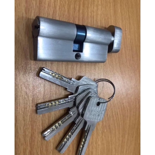 Ruột khoá tay gạt TESSA ( combo 5 ruột khoá tay gạt dùng chung 1 chìa chủ , 32x70 , loại 1 đầu chìa )