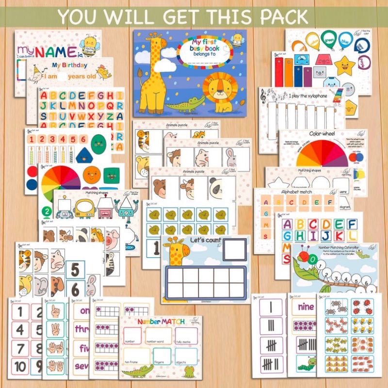 [xưởng bán buôn] học liệu montessori chủ đề tổng hợp My first busy book vừa chơi vừa học giúp bé phát triển kỹ năng