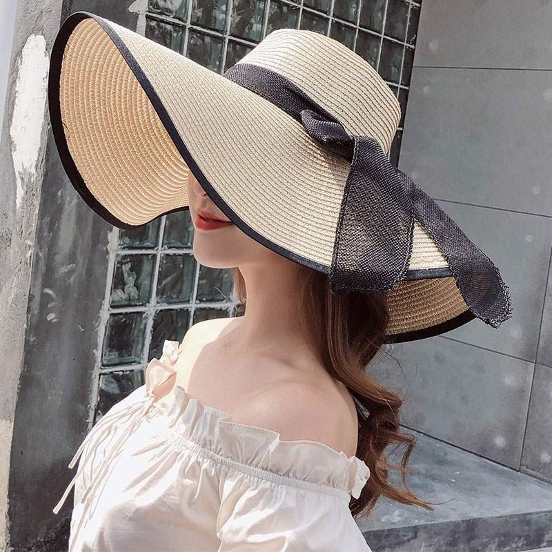 Mũ cói vành rộng đi biển đi nắng rộng vành che nắng cho nữ thích hợp đi du lịch siêu xinh