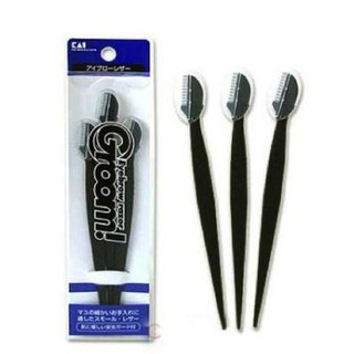 [XẢ KHO NGHỈ BÁN] Dao Cạo Lông Mày Cán Dài KAI Nhật Set 3 Cái