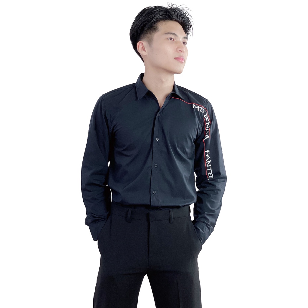 Áo sơ mi nam tay dài in chữ SM MD | BigBuy360 - bigbuy360.vn