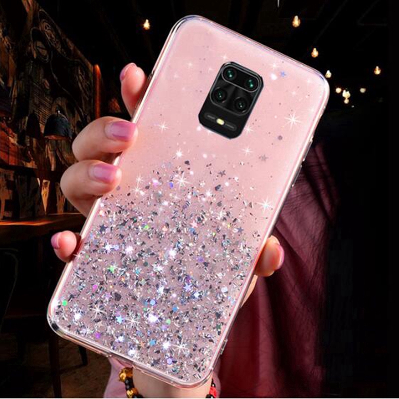 Ốp điện thoại mềm trong suốt trang trí kim tuyến cho Xiaomi Redmi Note9S